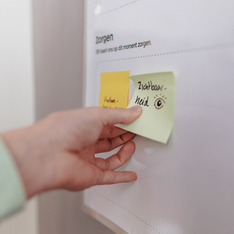 sfeer - post-it met ''zichtbaarheid'' erop geschreven